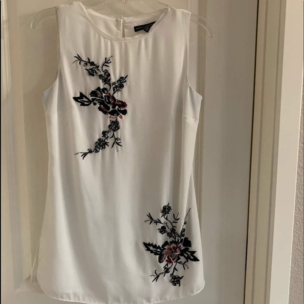 WHBM Longer Flowy Sleeveless Top with Sequins
